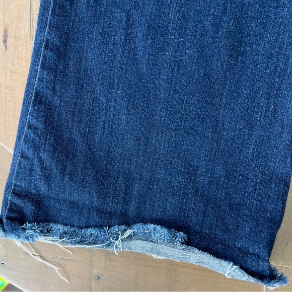 FRAME DENIM LE CROP MINI BOOT STRETCH DENIM JEANS CROP FLARE RAW HEM sz 28 Dark - Picture 3 of 12